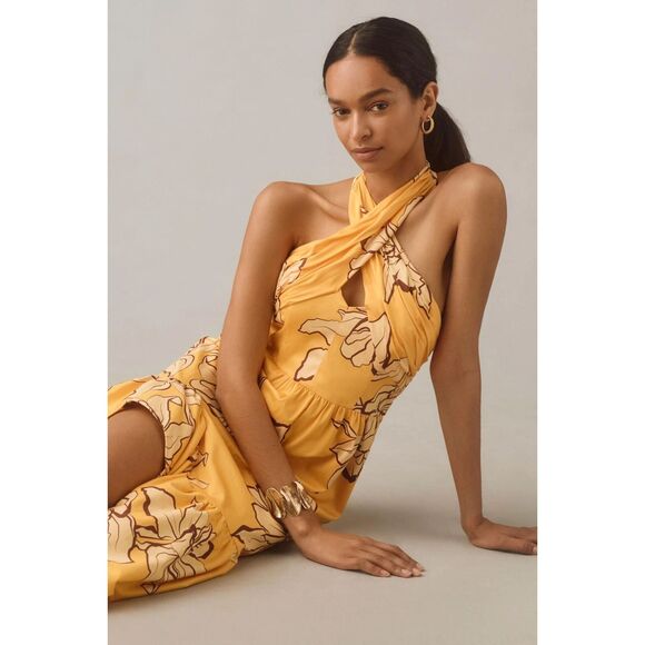 Anthropologie Hutch Floral Halter Maxi Dress US 2 NWT - Picture 1 of 4